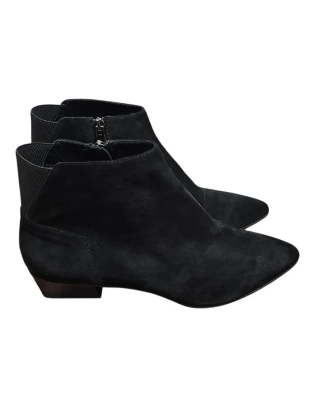Aquatalia Fuoco Black Suede Pointed Toe Ankle Boots Women Size 13 Italy - Picture 2 of 11